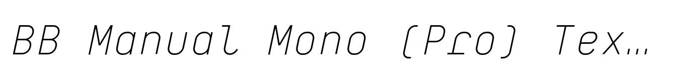 BB Manual Mono (Pro) Text Semi Light Italic image